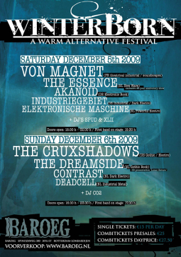 Flyer for Winterborn Fest at De Baroeg, Rotterdam